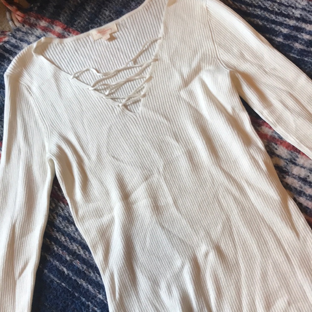 Cream colored long sleeve sweater